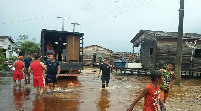 Enchente tem causado estragos na região. Foto: reprodução/Whatsapp