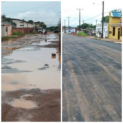 Antes e depois da rua. Fotos: André Silva