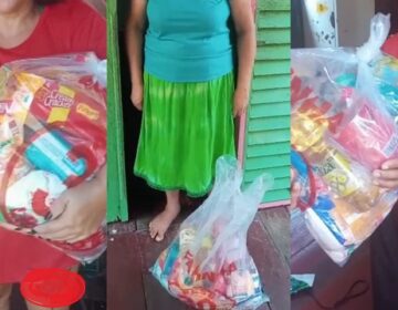 Moradores agradecem cestas doadas por facção criminosa