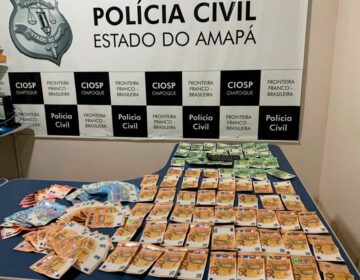 Polícia apreende 8,2 mil euros no Rio Oiapoque