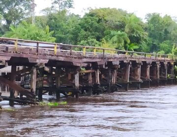 Perigo de acidente restringe tráfego na ponte do Rio Vila Nova até 5 toneladas