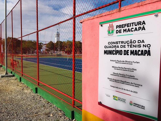 Primeira quadra de tênis em praça pública é inaugurada em Macapá, ap