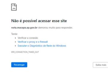 Emissão de NF e outros serviços são suspensos no site da prefeitura de Macapá