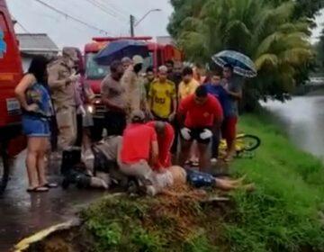 Depois de salvar filho, motorista morre ao cair em Canal do Beirol