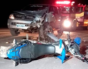 Motociclista não consegue desviar de picape e morre em rodovia