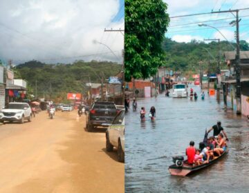 Rio recua, e principal avenida de Laranjal do Jari reaparece