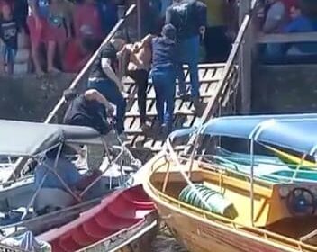 ‘Bebê Pirento’ tenta fugir a nado, mas é capturado no Rio Amazonas