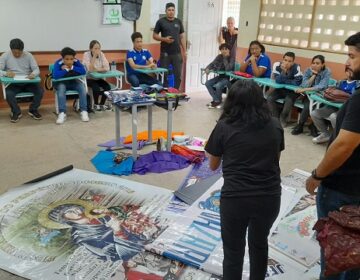 Alunos de escola pública reciclam lixo recolhido no Círio