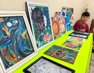 Em área de pontes, artista de 18 anos chama atenção com surrealismo