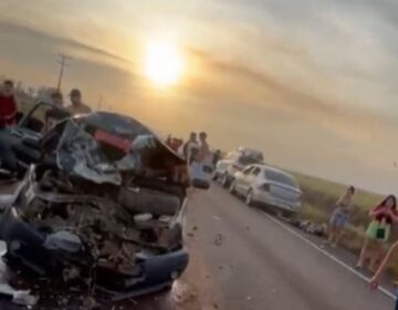 Colisão entre moto e carro deixa 1 morto e 6 feridos