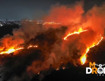 Incêndio de 5 km de extensão na área da Infraero pode ter sido provocado por fogo em lixo