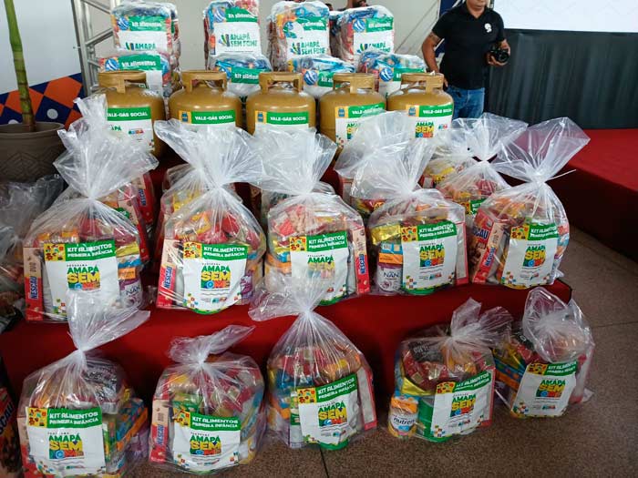 Amapá Sem Fome entrega kits alimentação, 1ª infância e ‘vale-gás’ a 3 mil famílias