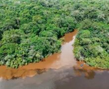 Lama de barragem rompida em garimpo chega ao rio Araguari e preocupa moradores