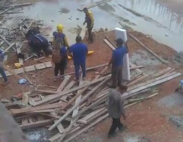 Operário cai de estrutura de 3 metros em obra na UNIFAP