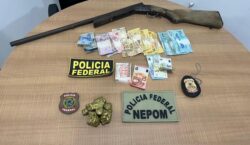 PF prende suspeito que abastecia garimpo ilegal na Guiana com arma, facões e combustível