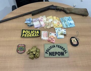 PF prende suspeito que abastecia garimpo ilegal na Guiana com arma, facões e combustível