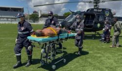 Trabalhador perde a perna em acidente com roçadeira e é resgatado pelo GTA rapidamente