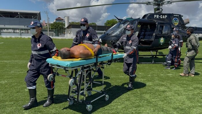 Trabalhador perde a perna em acidente com roçadeira e é resgatado pelo GTA rapidamente