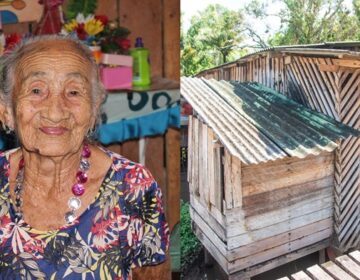 Aos 104 anos, ‘Tia Neném’ sonha com a reforma da casa, invadida por água da chuva