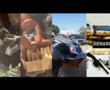 Denarc desenterra 12 kg e tira armas e embarcação do tráfico