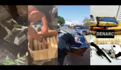 Denarc desenterra 12 kg e tira armas e embarcação do tráfico
