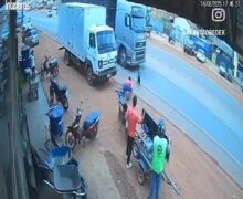 Homem evita tragédia e salva criança de ser atropelada por carreta