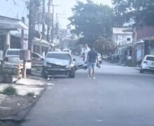 Motorista tenta fugir após acidente, mas é alcançado por motociclistas