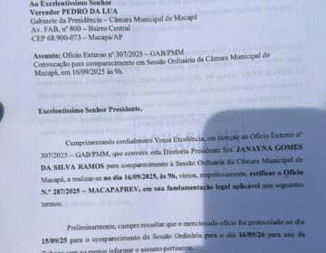 Presidente da Macapaprev corrige erro e apresenta novo ofício para não ir à Câmara