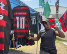 Vendedor de Macapá ‘renasce na rua’ apostando na final Flamengo x Palmeiras
