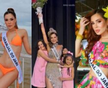 Miss Amapá celebra título com 3 filhas no palco