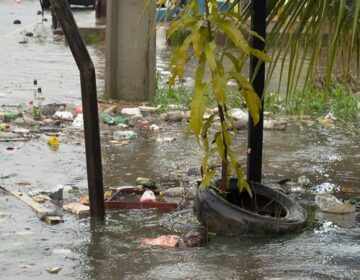 Chuvas provocam prejuízos e transformam ruas em rio de lixo em Macapá