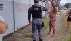 Motorista embriagado, de cueca e sem CNH, causa colisão e parte para cima de populares