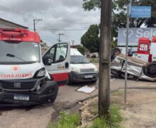 Equipe do Samu sofre acidente e prioriza socorro às vítimas do outro veículo