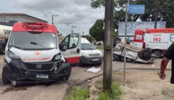 Equipe do Samu sofre acidente e prioriza socorro às vítimas do outro veículo