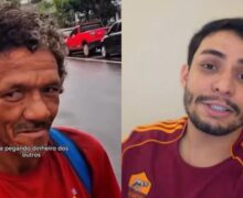 Morador em situação de rua aceita ser humilhado por R$ 100 e influenciador vira alvo na web