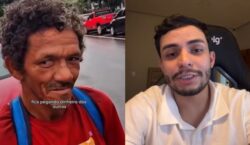 Após críticas, influenciador quer pedir perdão a morador de rua: ‘passei do limite’
