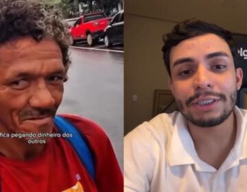 Após críticas, influenciador quer pedir perdão a morador de rua: ‘passei do limite’
