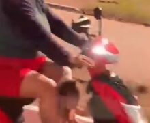 Bebê é flagrado sem proteção em moto elétrica e vídeo gera revolta em Santana