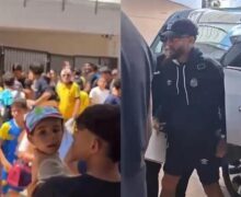 Fãs lotam frente de hotel para ver Neymar antes de Remo x Santos em Belém