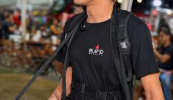 Jovens decidem não esperar e levam hambúrgueres até o público: ‘Expofeira é o nosso Natal’