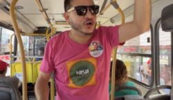 Panfletando dentro dos ônibus, campanha de professor cresce no Amapá